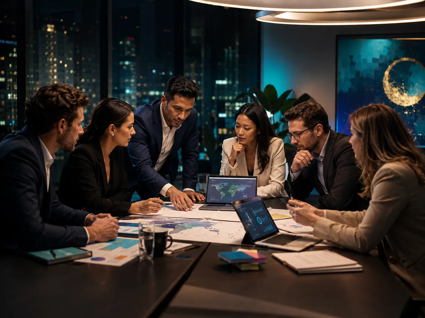 Equipo multidisciplinario desarrollando una estrategia de marketing, ventas e inteligencia territorial para el crecimiento empresarial